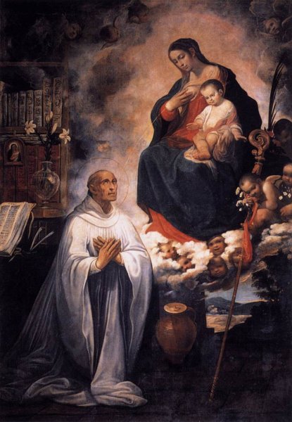Vision of St Bernard by Juan De Las Roelas - Hand-Painted Oil Painting Reproduction