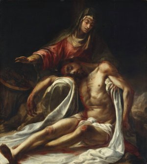 Pieta by Juan De Valdes Leal Oil Painting