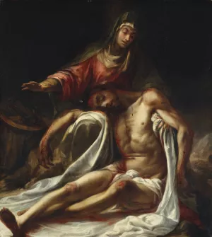 Pieta by Juan De Valdes Leal Oil Painting
