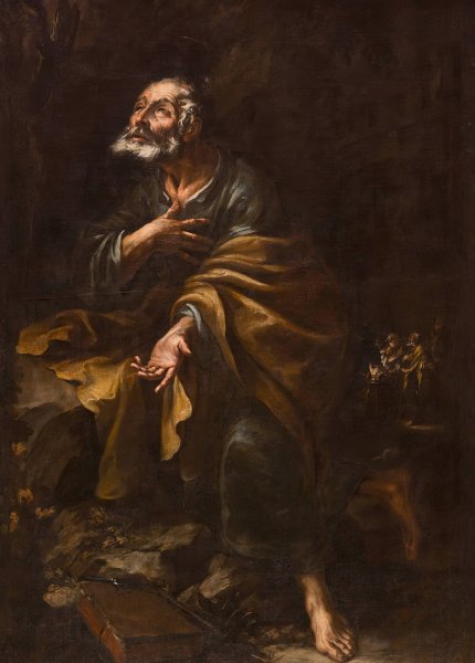 Saint Peter Repentant  by Juan De Valdes Leal - Hand-Painted Oil Painting Reproduction