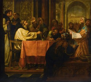 The Disputation Of Saint Jerome by Juan De Valdes Leal Oil Painting