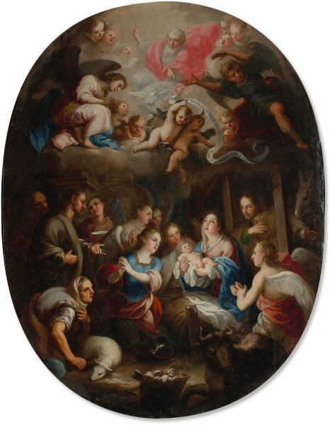 Adoration of the Shepherds by Juan Francisco De Aguilera - Hand-Painted Oil Painting Reproduction