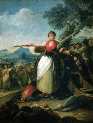 Agustina de Aragon by Juan Galvez Oil Painting