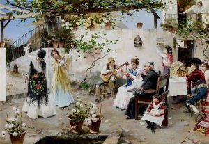 A Dance for the Priest by Juan Garcia Ramos Oil Painting