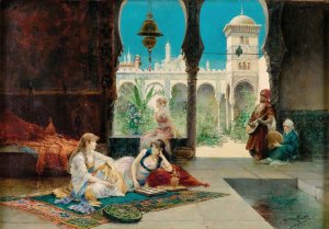 In The Harem by Juan Gimenez Martin Oil Painting
