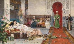 Visit to the Harem by Juan Gimenez Martin Oil Painting
