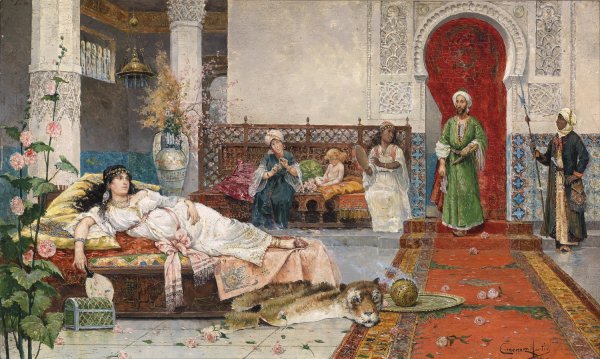 Main Product Photo of Visit to the Harem Painting by Juan Gimenez Martin