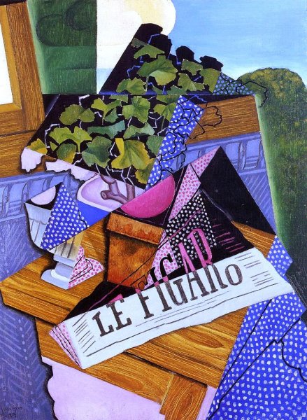 Main Product Photo of A Pot of Geraniums Painting by Juan Gris