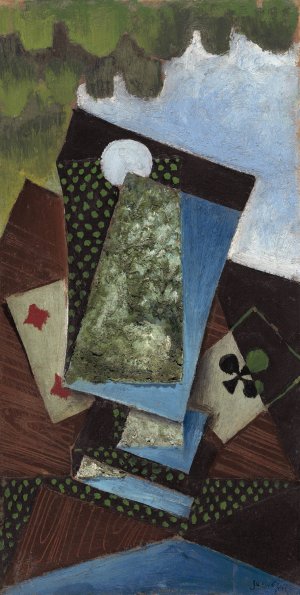 Ace of Clubs and Four of Diamonds by Juan Gris Oil Painting