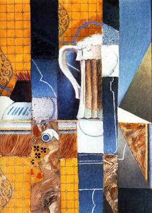 Beer Glass and Cards by Juan Gris Oil Painting