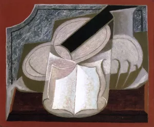 Book and Guitar Oil painting by Juan Gris