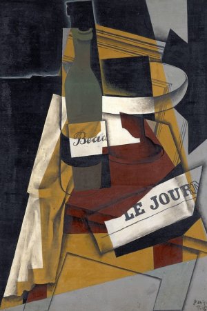Bottle and Fruit Dish by Juan Gris Oil Painting