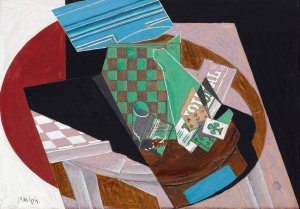 Checkerboard and Playing Cards by Juan Gris Oil Painting