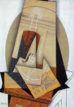 Composition with Violin by Juan Gris Oil Painting
