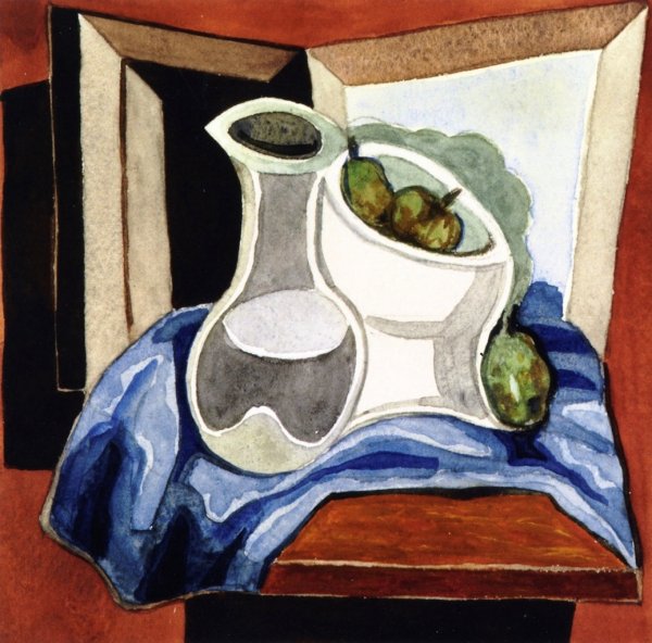 Main Product Photo of Compotier and Carafe Painting by Juan Gris