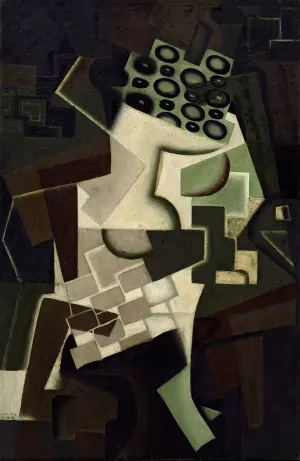Compotier et nappe a carreaux by Juan Gris Oil Painting
