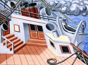 Deck of a Trans Atlantic Ship by Juan Gris Oil Painting