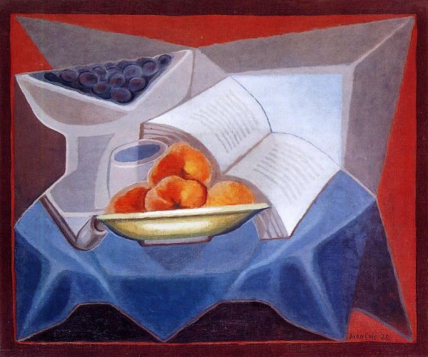 Main Product Photo of Fruit and Book Painting by Juan Gris