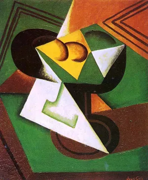 Fruit Bowl and Fruit painting by Juan Gris