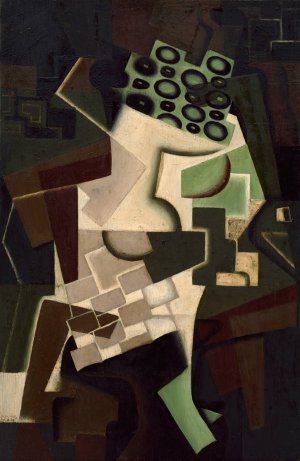 Fruit Dish on a Checkered Tablecloth by Juan Gris Oil Painting