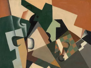 Glass and Checkerboard by Juan Gris Oil Painting
