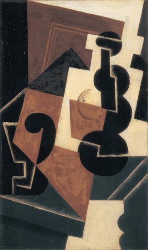 Glass and Water Bottle by Juan Gris Oil Painting