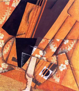 Guitar and Glass Oil painting by Juan Gris