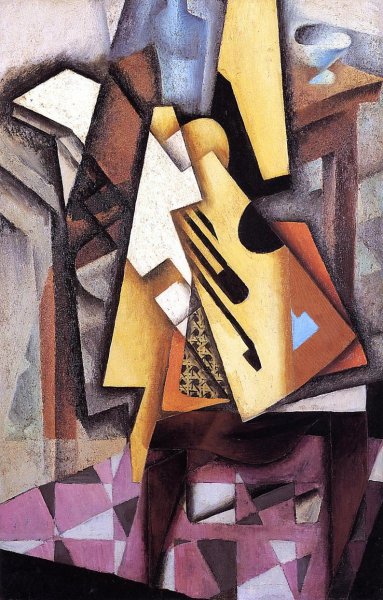 Main Product Photo of Guitar on a Chair Painting by Juan Gris