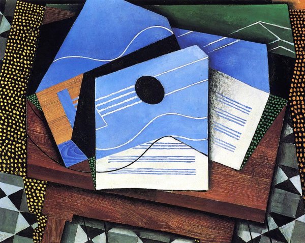 Main Product Photo of Guitar on a Table Painting by Juan Gris