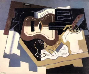 Guitar with Clarinet by Juan Gris Oil Painting