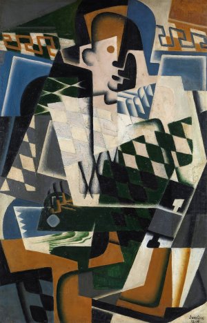 Harlequin with a Guitar by Juan Gris Oil Painting