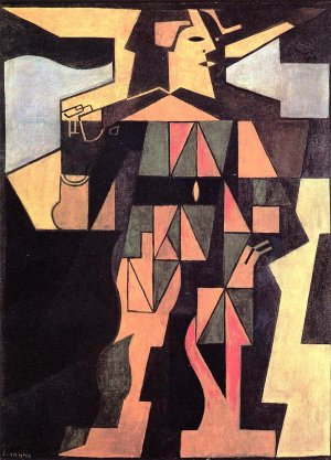Harlequin Oil painting by Juan Gris