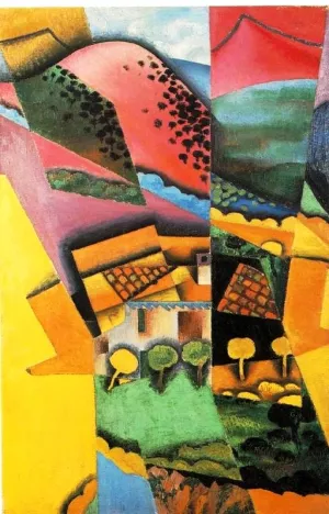 Landscape at Ceret, Sunset painting by Juan Gris