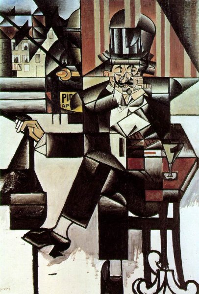 Main Product Photo of Man in the Cafe Painting by Juan Gris