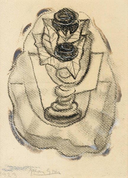 Nature Morte Au Vase De Roses  by Juan Gris - Hand-Painted Oil Painting Reproduction