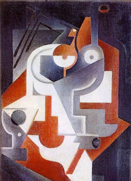 Main Product Photo of Newspaper, Glass and Pear Painting by Juan Gris