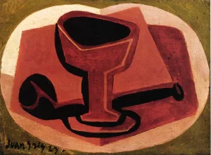 Pipe and Glass by Juan Gris - Oil Painting Reproduction