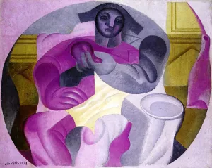 Seated Harlequin Oil painting by Juan Gris
