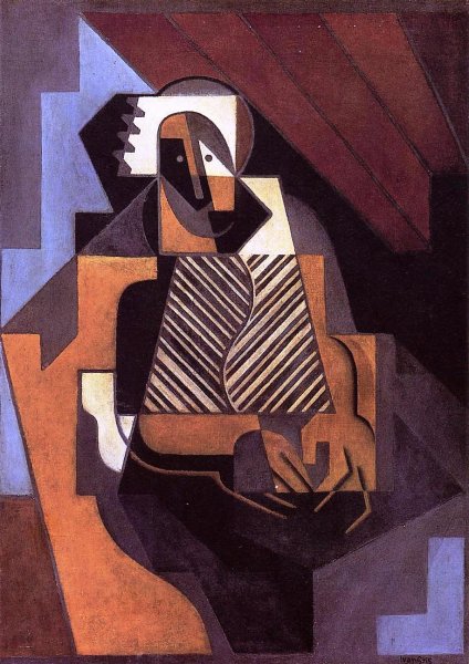 Main Product Photo of Seated Peasand Woman Painting by Juan Gris