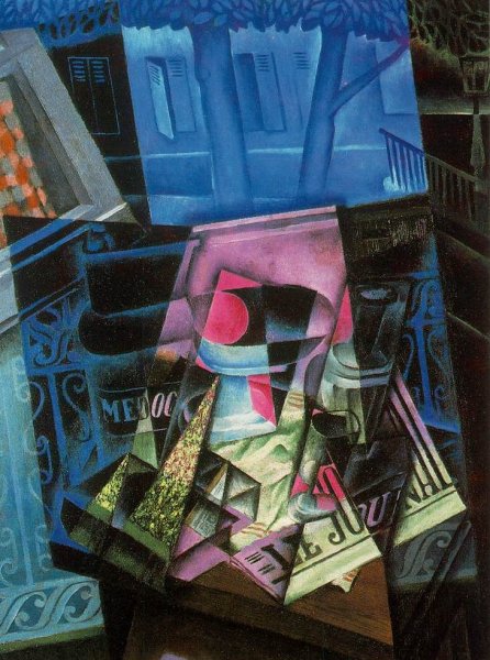 Main Product Photo of Still Life Before an Open Window also known as Place Ravignan Painting by Juan Gris