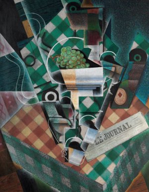 Still Life with Checked Tablecloth by Juan Gris Oil Painting