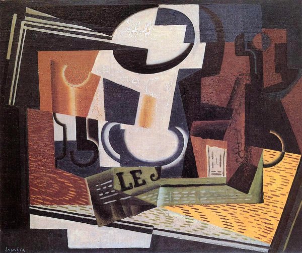 Main Product Photo of Still Life with Fruit Bowl Painting by Juan Gris
