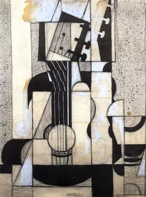 Still Life with Guitar by Juan Gris Oil Painting