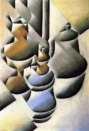 Still Life with Oil Lamp Oil painting by Juan Gris