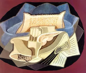The Blue Cloth Oil painting by Juan Gris
