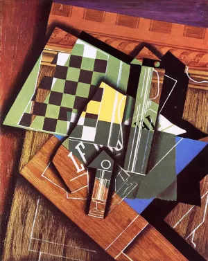 The Checkerboard Oil painting by Juan Gris