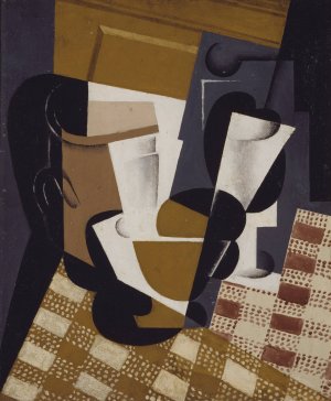 Wine Jug and Glass by Juan Gris Oil Painting