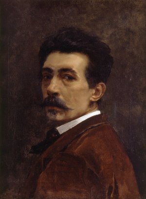 Autorretrato by Juan Joaquin Agrasot Oil Painting