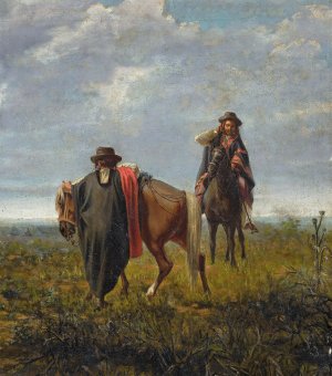 Los Dos Ponchos by Juan Manuel Blanes Oil Painting