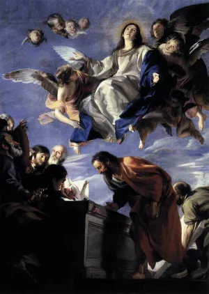Assumption of the Virgin by Juan Martin Cabezalero - Oil Painting Reproduction